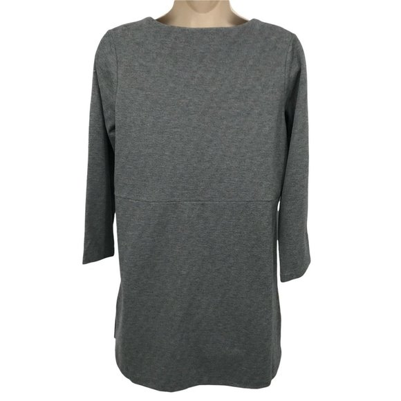 J. Jill Womens 3/4 Sleeve Round Neck Dark Gray Ponte Tunic Jersey Top Size XS - Picture 2 of 7